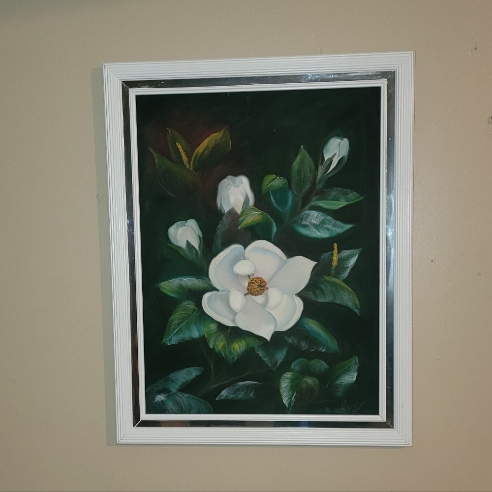 BEAUTIFUL VINTAGE OIL ON CANVAS PAINTING SIGNED BY LISETTE